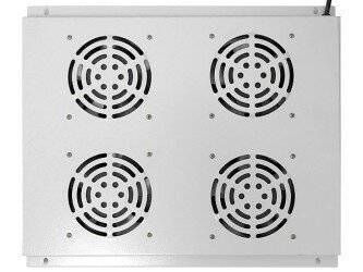 Блок вентиляторов потолочный для шкафов 19 дюймов глубиной 800 мм, 4 вентилятора, серый GYDERS GDR-RCFB-804G